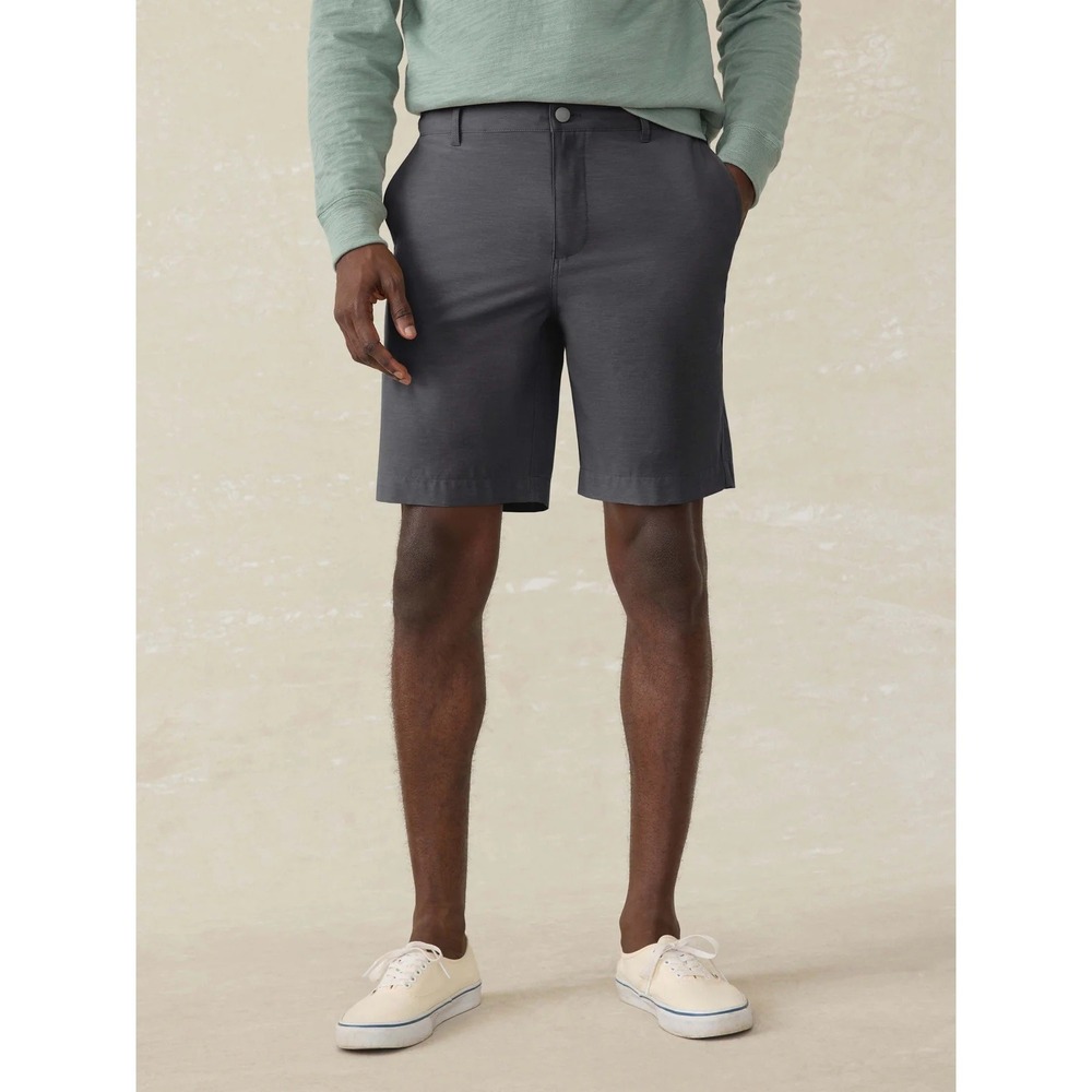 Faherty All Day Short Men 33 Gray Heathered 9" Inseam Drawstring Performance EUC